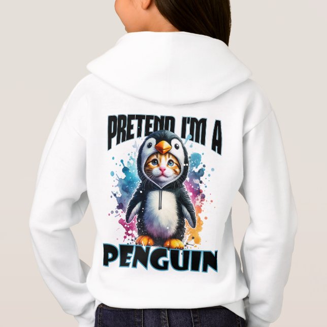 Design de Gato de Pinguim Bonito para Criações Rep (Verso)