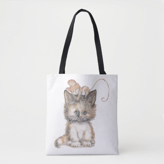 Design de gato e mouse em um Bolsa / Saco (Frente)