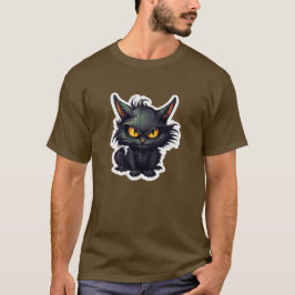 Design de Gato Negro Bebê - Camisa Escura Básica