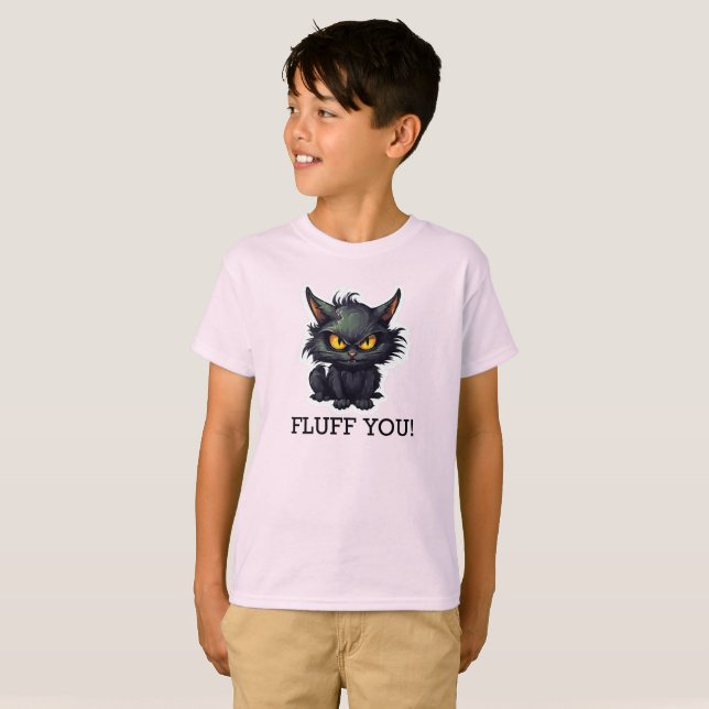 Design de Gato Negro Bebê - Camiseta Básica para C (Frente Completa)