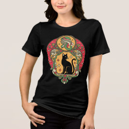 Design de Gato Preto Art Nouveau