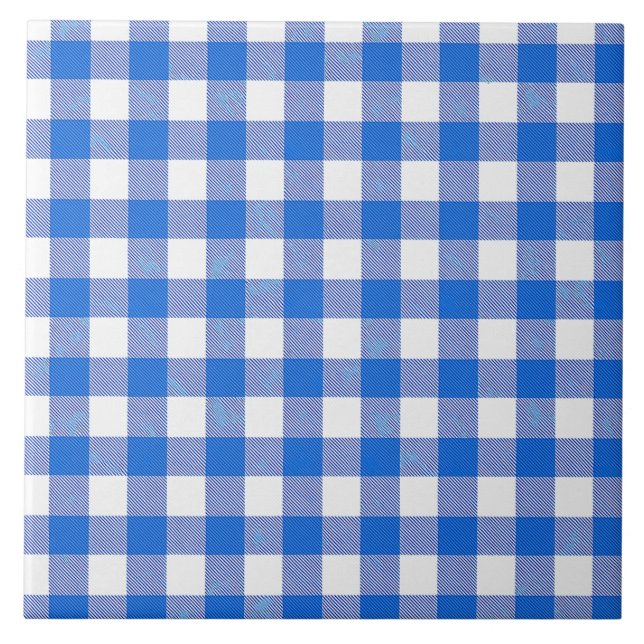 Design de Gingham Branco Azul bonito (Frente)