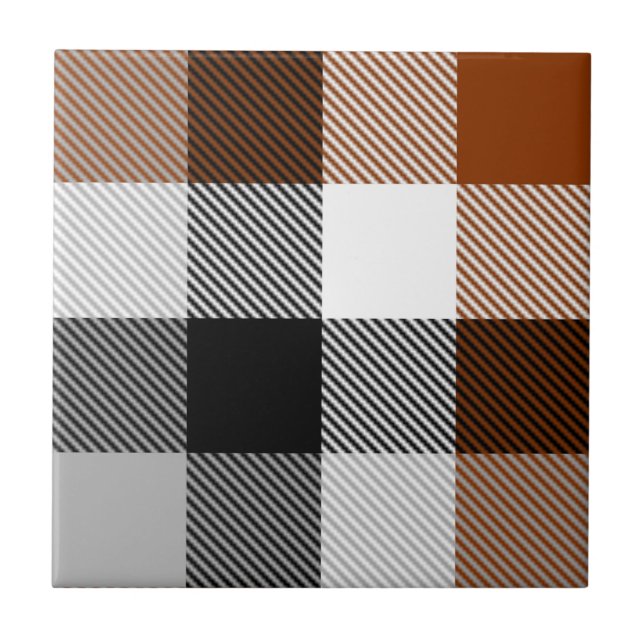 Design de Gingham Preto-Castanho (Frente)