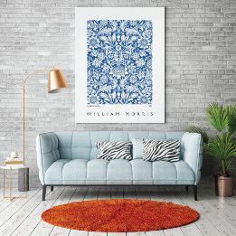Design de girassol em azul William Morris Poster