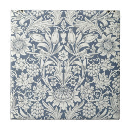 Design de girassol (por William Morris) Azulejo ce
