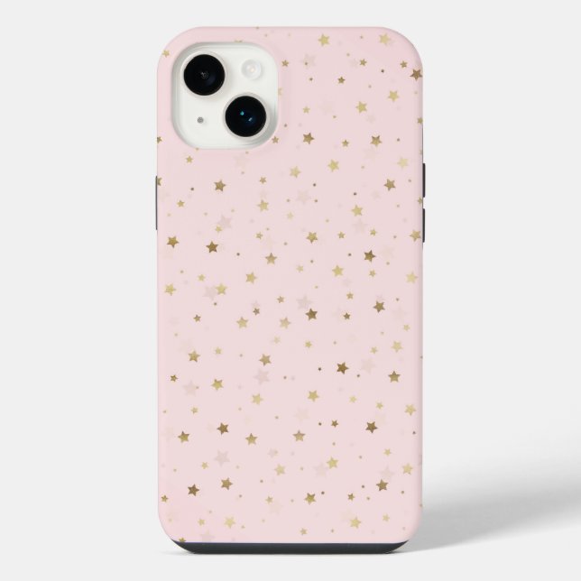 Design de Gradiente Rosa-Dourado Estrelas (Verso)