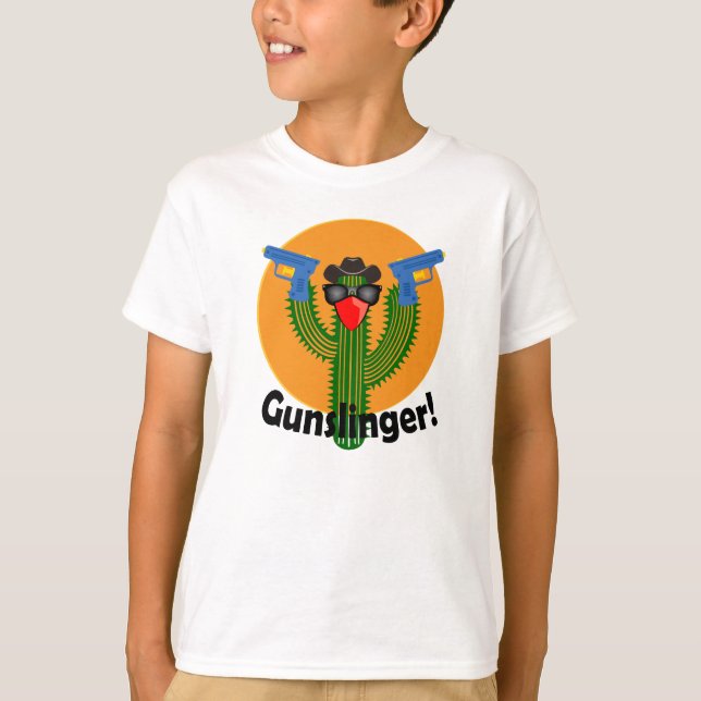 Design de Gunslinger Cactus - Camisa Básica Para C (Frente)