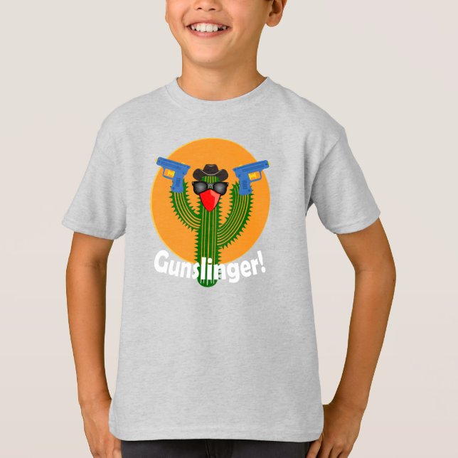 Design de Gunslinger Cactus - Camisa Básica Para C (Frente)