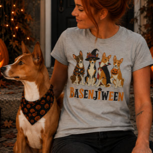 Design de Halloween de Basenjis Assustadores Basen