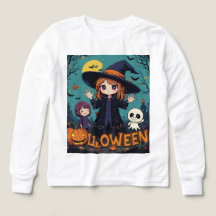 Design de Halloween de Bruxas Chibi