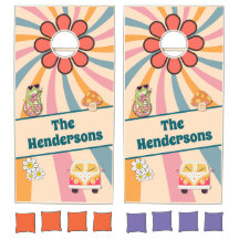 Design de Hippie Retro Groovy com Flower Power