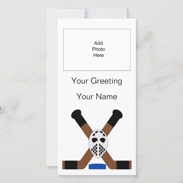 Design de hóquei Cartão com fotos personalizado (Frente)