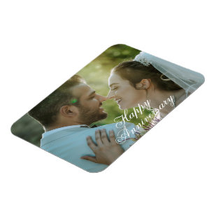 Design de ímã de foto personalizável de feliz aniv