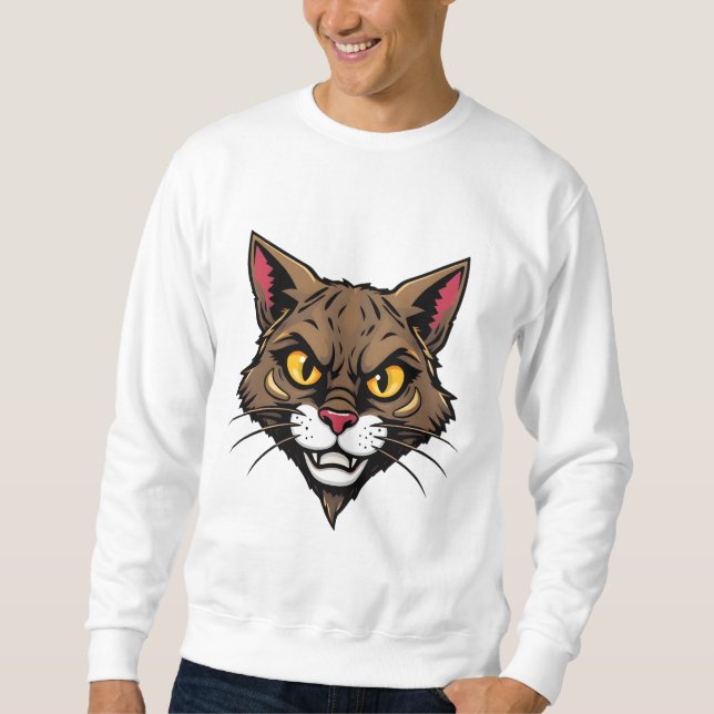 Design de Impressão de Camisa de Gato Cartoonista (Frente)