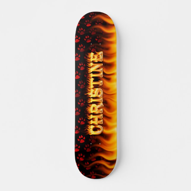 design de incêndio e chamas de skate da Christine (Frente)