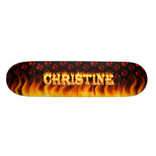 design de incêndio e chamas de skate da Christine