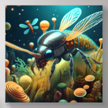 Design de inseto bioluminescente brilhante