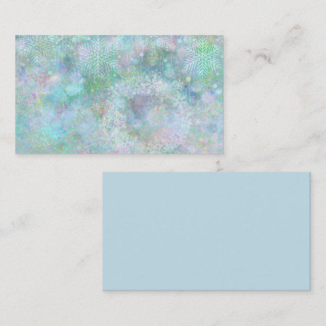 Design de inverno Flocos de neve Cartão de visita (Frente/Verso)