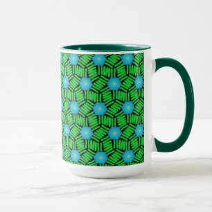 Design de Jimette da CANECA do bloco azul e verde
