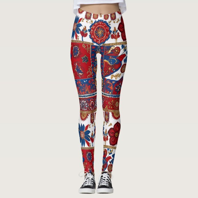 Design de legging inspirado no tapete sérvio 6 (Frente)