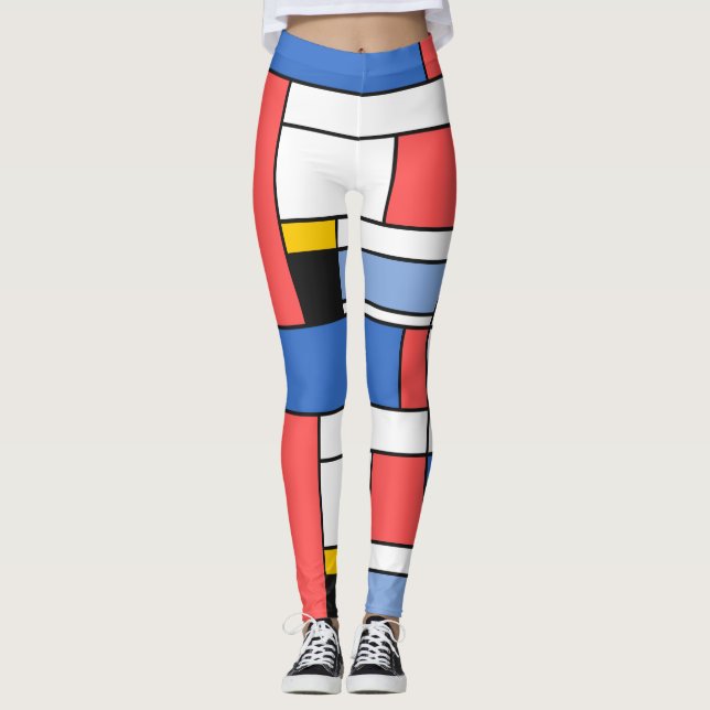 design de leggings estilo de arte moderno Mondrian (Frente)