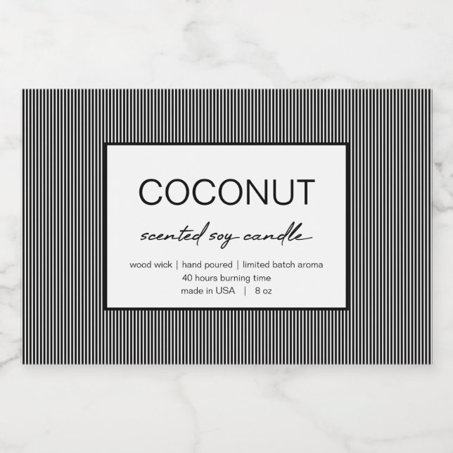 Design de Linha de Etiqueta de Produto de Vela (Rótulo Único)