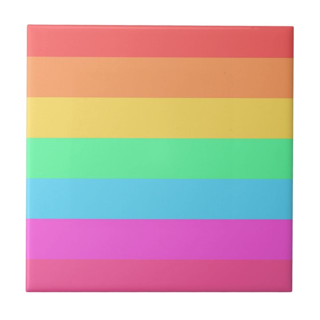 Design de Listras em Cores de Arco-íris Pastel (Frente)