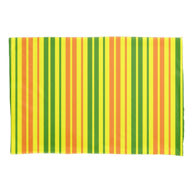 Design de Listras Verticais Amarelo Laranja Verde  (Frente)
