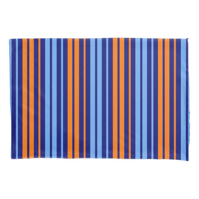 Design de Listras Verticais Laranja Ciano Marinho  (Frente)