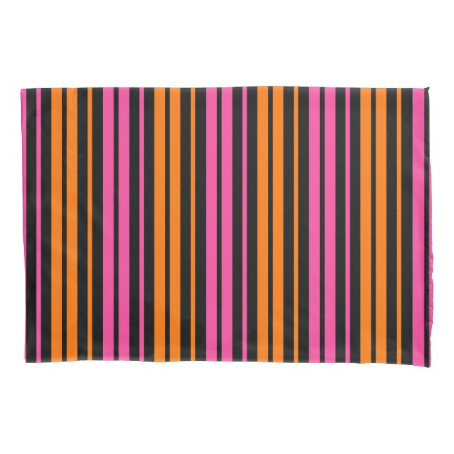Design de Listras Verticais Laranja Preto Rosa   (Frente)