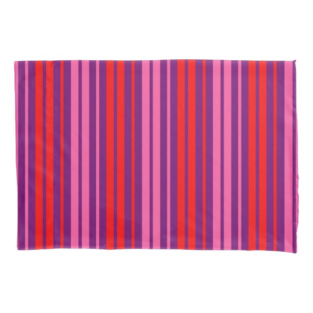 Design de Listras Verticais Rosa Roxo Vermelho   (Frente)