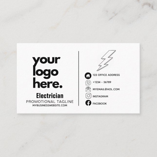 Design de logotipo profissional de Cartão de visit (Frente)