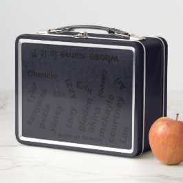 Design de lunchbox de metal preto/mmetropólio