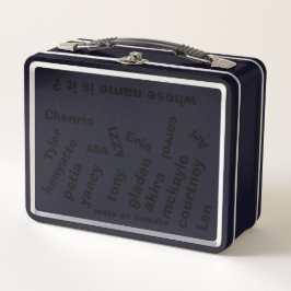 Design de lunchbox de metal preto/mmetropólio     