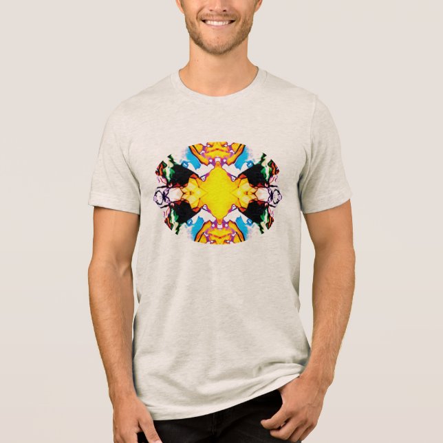 Design de Mandala Amarelo com Cor Verde Azul Preto (Frente)