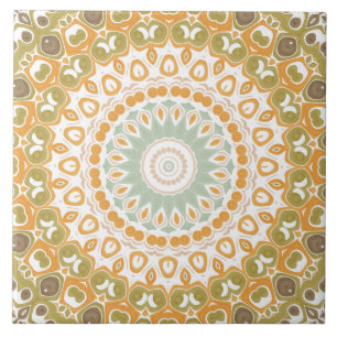 Design de Mandala em Âmbar Terroso e Musgo