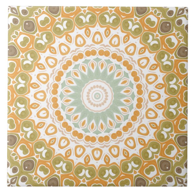Design de Mandala em Âmbar Terroso e Musgo (Frente)