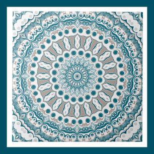 Design de Mandala em Tons de Aqua e Taupe