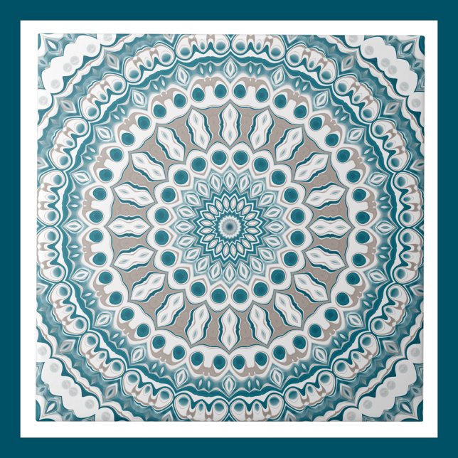 Design de Mandala em Tons de Aqua e Taupe (Criador carregado)