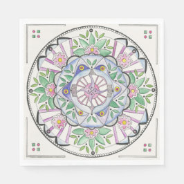 Design de Mandala Floribunda em guardanapos de pap