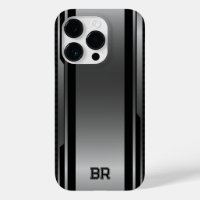 Design de Masculina Geométrica de Prata Preta e Me