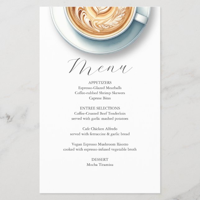 Design de Menu de Cafeteria Rosa (Frente)