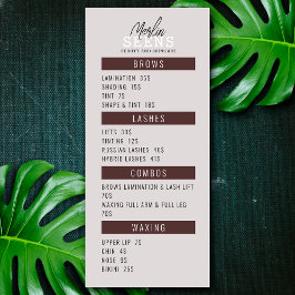 Design de Menu de Tratamento de Salão de Beleza