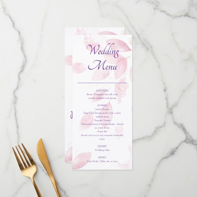 Design de menu personalizável para eventos (Frente/Verso In Situ)