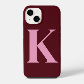 Design de Monograma Inicial Rosa Merlot Personaliz