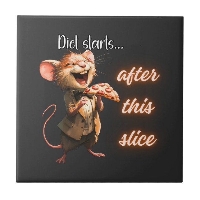 Design de Mouse de Dieta de Pizza Engraçada (Frente)