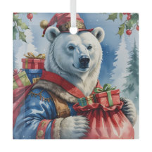 Design de Natal do Papai Noel Urso Polar