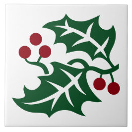 Design de Natal Green Holly e Red Berries