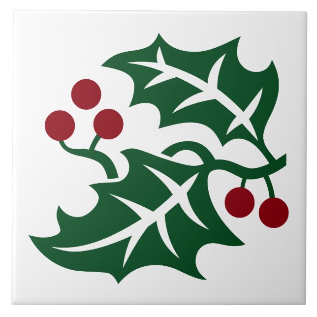 Design de Natal Green Holly e Red Berries (Frente)