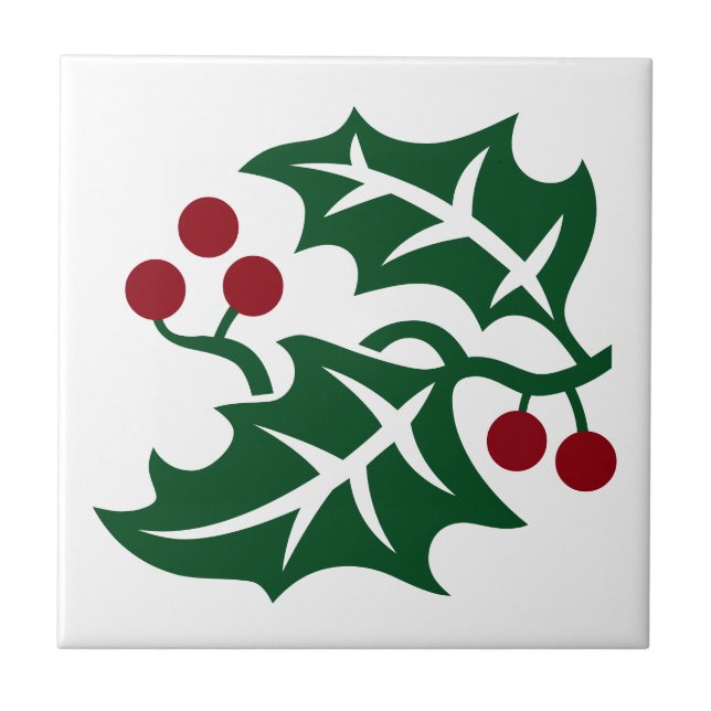 Design de Natal Green Holly e Red Berries (Frente)